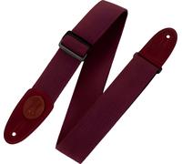 Levy's, MSSC8-BRG Tracolla in Cotone, Terminali in Plle Scamosciata, Logo Pelle, Larga 2" (5.08 cm), Regolabile fino a65 (165.1 cm), Colore Burgundy