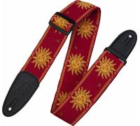Levys MPJG-SUN-RED Print Series 2" Sun Design Jacquard Weave Guitar Strap Red