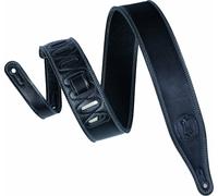 Levy's The Ebony 2.5 Double Stitched Black Tracolla per chitarra