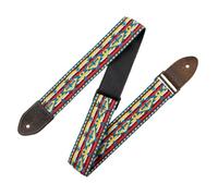 Levy's - Tracolla per chitarra, stile vintage Hootenanny M8HTV-22, 5,1 cm jacquard weave, pelle morbida, regolabile fino a 142,2 cm, tri-glide ottone antico