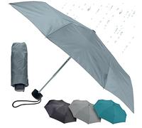 Lewis N. Clark Mini ombrello da viaggio portatile, antivento e impermeabile, colore: grigio