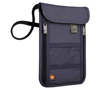 Lewis N. Clark Portacollo RFID blu navy, taglia unica, blocco RFID, custodia da viaggio + porta passaporto per donne e uomini