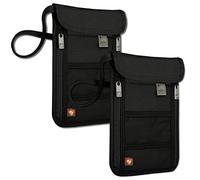 Lewis N. Clark RFID Neck Stash, Nero/Nero, Taglia unica, Portafoglio RFID Blocking Stash Neck Portafoglio, Custodia da Viaggio + Porta Passaporto per Donne e Uomini
