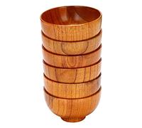 LEWITORS Set di 6 ciotole in legno per zuppa, salsa, caffè, tè, decorazione per insalata, cucina, set di