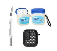 LEWOTE 3 in 1, compatibile con Apple Airpods (2nd/1st Generation), custodia protettiva e divertente con kit di pulizia portachiavi (VSL)