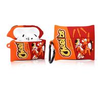 LEWOTE Compatibile con Apple Airpods 4 Custodia protettiva divertente e carina, sottile, a forma di caramella, con copertura a cartone animato e portachiavi (Cheeto)