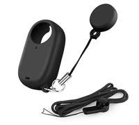 LEWOTE Custodia in silicone compatibile con Insta360 GO 3 [con cinturino da collo e tappo anti-perdita], Nero , Coperta da viaggio