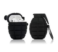 LEWOTE - Custodia Protettiva in Silicone per Airpods Apple 1 e 2 [Cool Play Series] (Granata Nera)