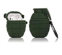 LEWOTE - Custodia Protettiva in Silicone per Airpods Apple 1 e 2 [Cool Play Series] (Granata Verde Militare)