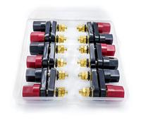 Lewttyer 4MM rame 2-Way Banana Plug Jack Socket Binding Post Video Speaker Terminal Connettori Amplificatore di potenza Terminali isolati placcati oro doppio(6pcs