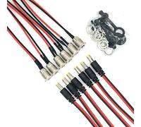 Lewttyer 6 pezzi Dc Power Jack Socket femmina 55 x 21 mm interruttore di contatto, 6 pezzi 18 awg femmina maschio dc spina cavo a basso voltaggio presa di montaggio femmina Mount Pigtail cavo maschio