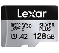 Lexar 128 GB Scheda Micro SD Silver Plus, Scheda di Memoria Flash MicroSDXC UHS-I con Adattatore - fino a 205 MB/s, A2, U3, V30, Class10, TF Card Alta Velocità