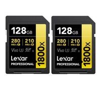 Lexar Gold Series Professional 128 GB - Scheda di memoria SDXC UHS-II U3, 1800 x, confezione da 2 ** SPEDITO IN 24H ** PayPal & PayLater
