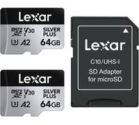 Lexar 64GB microSDXC UHS-I Professional V30 SILVER PLUS Memory Card (205MB/s) Tw