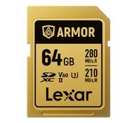LEXAR Carte SDXC Pro Gold Series ARMOR UHS-II 64GB V60 IP68 Stainless Steel R280/W210MB/s