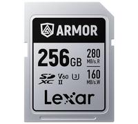 Lexar Armor Silver PRO SDXC - Scheda di memoria da 256 GB, UHS-II, C10, U3, V60, 6K UHD, fino a 280 MB/s in lettura, in acciaio inossidabile, per fotografi professionisti, videografi e appassionati