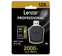 LEXAR Carte SDXC 128 Go 2000X V2 Professional 300 Mo/s Classe 10 UHS-II U3