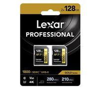 Lexar Gold Series Professional 128 GB - Scheda di memoria SDXC UHS-II U3, 1800 x, confezione da 2 ** SPEDITO IN 24H ** PayPal & PayLater