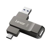 Lexar D40E 128 GB Dual Drive USB 3.2 Gen 1 Type-C Jump Drive, unità flash USB-C con alloggiamento in metallo e design girevole,Grigio Titanio