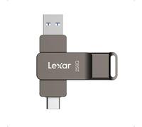 Lexar D40E 256 GB Dual Drive USB 3.2 Gen 1 Type-C Jump Drive, unità flash USB-C con alloggiamento in metallo e design girevole, unità flash,Grigio Titanio