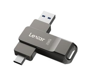 Lexar D40E 256 GB Dual USB Drive, Chiavetta USB Type C, Grigio Titanio