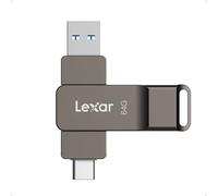 Lexar D40E 64 GB Dual Drive USB 3.2 Gen 1 Type-C Jump Drive, unità flash USB-C con alloggiamento in metallo e design girevole,Grigio Titanio