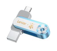Lexar D500 Dual USB 3.2 - Unità a Stato Solido, Edizione AFA, Co-branding Campionati del Mondo Argentina, 128 GB, Doppie Porte USB C/A, Velocità Fino a 400 MB/s, Alloggiamento in Metallo