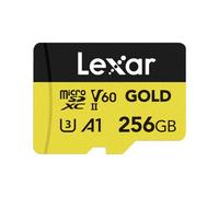 Lexar GOLD Micro SD 256GB, Scheda microSDXC UHS-II, Lettura Fino a 280MB/s, scheda microSD V60, U3, A1, C10, per drone/action camera/dispositivo di gioco portatile UHS-II (LMSGOLD256G-BNNNG)