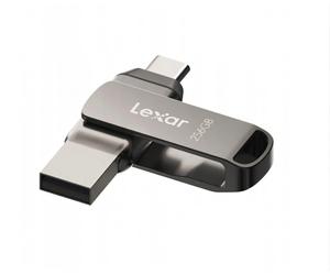 Lexar® JumpDrive® D400 USB 3.1 Type-C Dual Slot PenDrive in metallo - per telefono e computer. Alloggiamento in alluminio, 256 GB