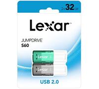 Lexar JumpDrive S60 Set di 2 chiavette USB da 32GB, Plug-and-Play, compatibile PC e Mac, colore Grigio/Verde