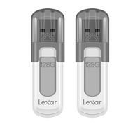 Lexar JumpDrive V100 - Unità flash USB 3.2 Gen 1 da 128 GB, confezione da 2, per espansione e backup di archiviazione, fino a 100 MB/s in lettura, grigio (LJDV100128G-B2HNU)