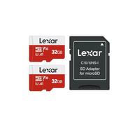 Lexar Micro SD 32 GB, Scheda Micro SD fino a 100 MB/sec(R), Scheda di Memoria microSDHC con Adattatore SD, A1, U1, C10, V10, Micro SD Card confezione da 2