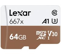 LEXAR MICROSD 64GB 667X L/S 100MB/S-40MB/S + ADATTATORE SD