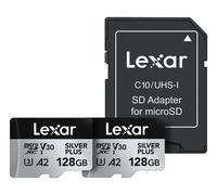 Lexar Silver Plus MicroSDXC UHS-I-geheugenkaart van 128 GB, 2 stuks, microSDXC U