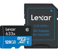 Lexar MICROSDHC 633X 128GB W/ADA GLOBAL 933052 Nero