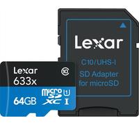 Lexar - Microsdxc 633x 64gb W/ada-black Lexar