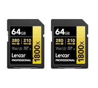 LEXAR Pack de 2 Cartes SD Pro Gold Series UHS-II 1800x 64GB V60