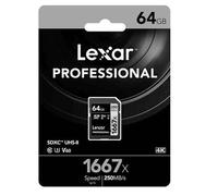 Lexar Professional 1667x 64GB SDXC Uhs-Ii U3 Classe 10 SD Memory Card V60-UK