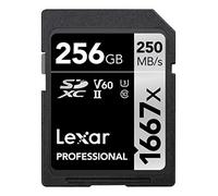 Lexar Professional 1667x Scheda di memoria SDXC 256 GB, UHS-II, Fino a 250 MB/s di lettura, Class 10, U3, V60, per Fotografi Professionisti, Videografi, Appassionati (LSD256CB1667)