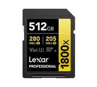 Lexar Professional 1800x 512 GB SDXC UHS-II Classe 10 (Professional 1800X 512 Gb - Sdxc Uhs-Ii Class 10 - Warranty: 12M)
