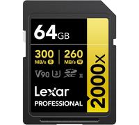 Lexar Professional 2000x SDXC UHS-II V90 U3 256GB 300MB/s LSD2000256G-BNNNG