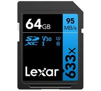 Lexar Professional 633x Scheda SD 64 GB, Scheda di Memoria SDXC UHS-I, U3, V30, Class 10, Fino a 95 MB/s di Lettura, per DSLR di Fascia Media, Videocamera HD, Fotocamere 3D (LSD64GCB1EU633)