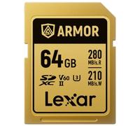 LEXAR Carte SDXC Pro Gold Series ARMOR UHS-II 64GB V60 IP68 Stainless Steel R280/W210MB/s