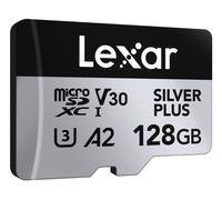 Lexar Silver Plus MicroSDXC UHS-I-geheugenkaart van 128 GB, 2 stuks, microSDXC U