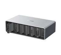 Lexar Professional Workflow HR2 Hub Thunderbolt 2 con Baia a 6 Moduli, Trasferimento Dati Ultra-Veloce per Lettori di Schede e SSD Lexar Workflow, Compatibile con Mac e PC, Corpo in Alluminio