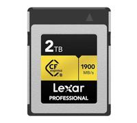 Lexar Scheda di memoria professionale CFexpress di tipo B da 2 TB, serie Gold, fino a 1900 MB/s in lettura, registrazione video Raw 8K, supporta PCIe 3.0 e NVMe (LCXEXPR002T-RNENG)