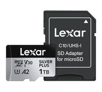Lexar Scheda di memoria professionale Silver Plus microSDXC 1T, UHS-I, C10, U3, V30, Full-HD e video 4K, fino a 205/150 MB/s in lettura/scrittura, per videografi e giocatori (LMSSIPL001T-BNANU)