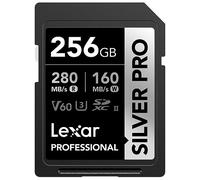 Lexar Scheda di memoria professionale Silver Pro da 256 GB, UHS-II, C10, U3, V60, Full HD, 4K, fino a 280 MB/s in lettura, per fotografi professionisti, videografi e appassionati (LSDSIPR256G-BNNNU)
