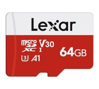 Lexar Scheda Micro SD da 64 GB, scheda di memoria flash microSDXC UHS-I con adattatore