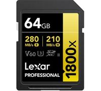 Lexar SDXC Professional Tipo Gold - 1800x 280MB/s V60 II 64 GB